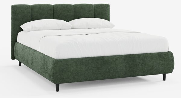 ARKAM letto imbottito con vano contenitore e testiera a lavorazione ve
