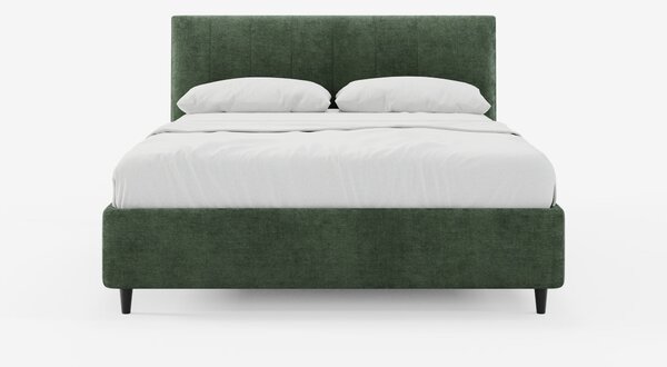 ONYX letto imbottito con vano contenitore e testiera verticale in tess
