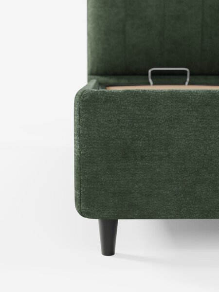 ONYX letto imbottito con vano contenitore e testiera verticale in tess