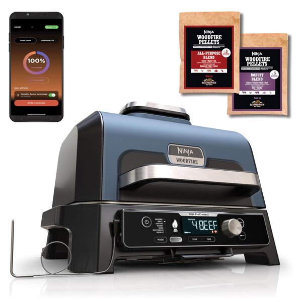 Ninja Barbecue Elettrico e Affumicatore Woodfire Pro Connect XL OG901EU