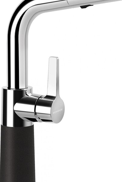 Schock Miscelatore Da Cucina SC-540 Puro Nero Con Doccetta Estraibile Cristadur® Premium Monocomando Alta Pressione