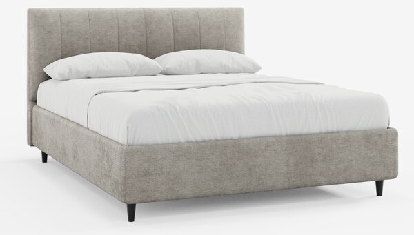 ONYX letto imbottito con vano contenitore e testiera verticale in tess