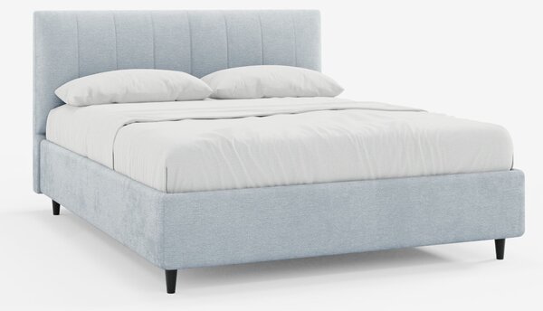 ONYX letto imbottito con vano contenitore e testiera verticale in tess