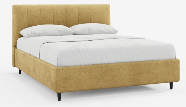 ONYX letto imbottito con vano contenitore e testiera verticale in tess