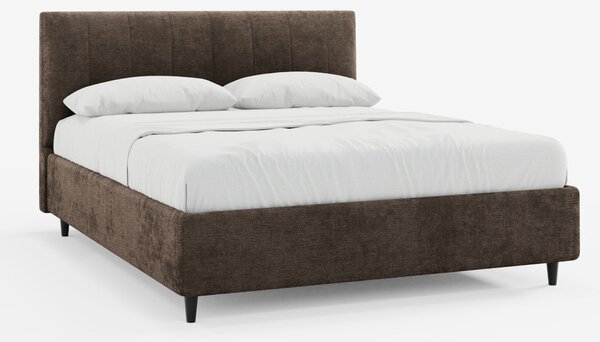 ONYX letto imbottito con vano contenitore e testiera verticale in tess