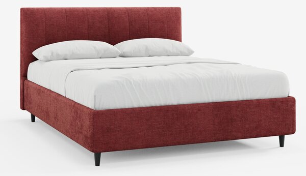 ONYX letto imbottito con vano contenitore e testiera verticale in tess