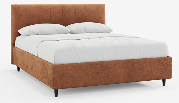 ONYX letto imbottito con vano contenitore e testiera verticale in tess