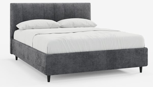 ONYX letto imbottito con vano contenitore e testiera verticale in tess
