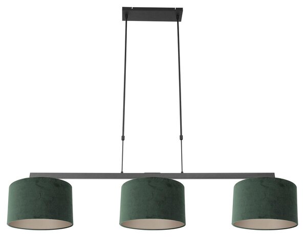 Lampada a sospensione - nero - Stang - metallo tessile - grande lampada da tavolo da pranzo - E27 - 3463ZW - Steinhauer
