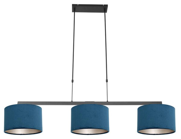 Lampada a sospensione - nero - Stang - metallo tessile - grande lampada da tavolo da pranzo - E27 - 3464ZW - Steinhauer