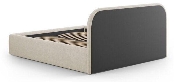 Letto matrimoniale imbottito color crema con contenitore con rete inclusa 160x200 cm Juno – Windsor & Co Sofas