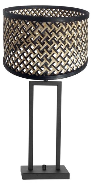 Lampada da tavolo - nero - Stang - bambù metallo - lampada d'atmosfera - E27 - 3703ZW - Steinhauer