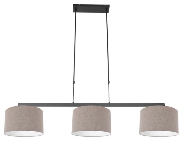 Lampada a sospensione - nero - Stang - lino metallo - grande lampada da tavolo da pranzo - E27 - 3462ZW - Steinhauer