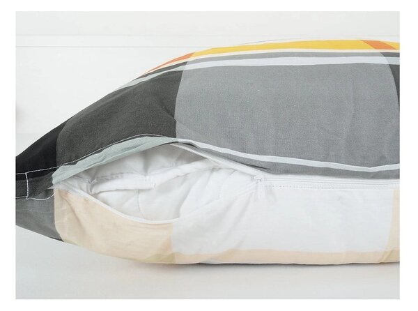 Set copripiumino e federa arancione in crêpe per letto singolo 140x200 cm Orabge Kube – B.E.S