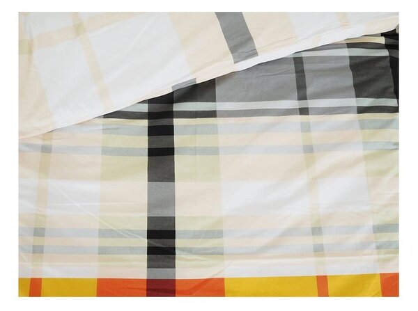 Set copripiumino e federa arancione in crêpe per letto singolo 140x200 cm Orabge Kube – B.E.S
