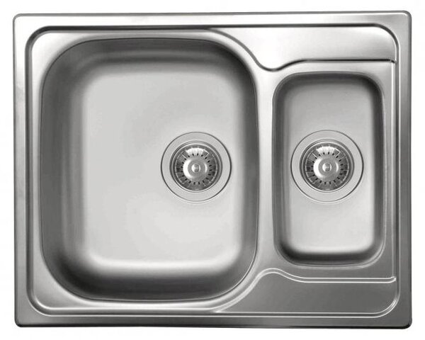 Elleci Special 250, Lavabo da appoggio, Rettangolare, Acciaio inox, Grigio, 2 vasche, Rettangolare