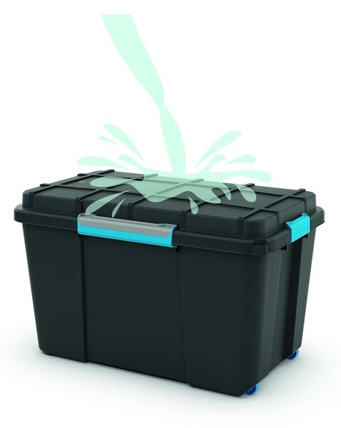 Scatola con coperchio nera in plastica 73,5x44,5x46 cm Scuba Box – KIS