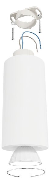 Plafoniera LED Ø70 x 140mm GU10 in Gesso Pitturabile Cilindrica