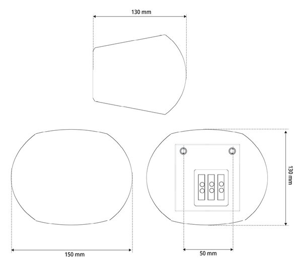 Applique da Parete G9 Curva GLOBE in Gesso Pitturabile