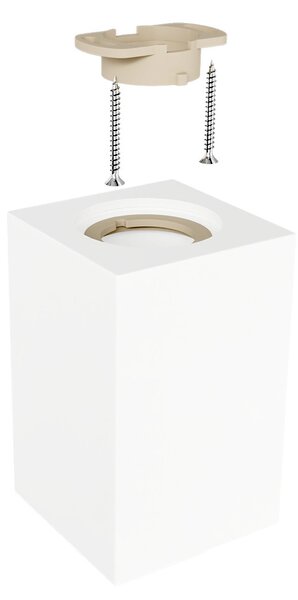 Plafoniera Quadrata 70x70mm h110mm GU10 in Gesso Pitturabile