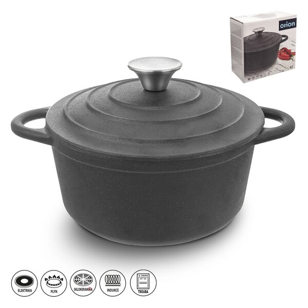 Pentola in ghisa con coperchio incluso adatta all'induzione 4 l LITINA – Orion