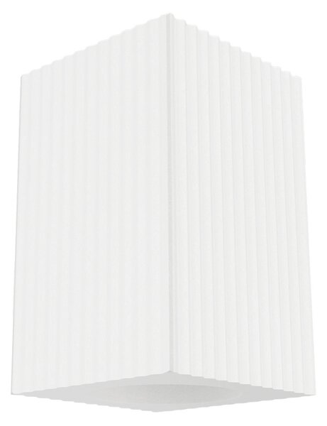 Plafoniera Quadrata 70x70mm h110mm GU10 in Gesso Rigato