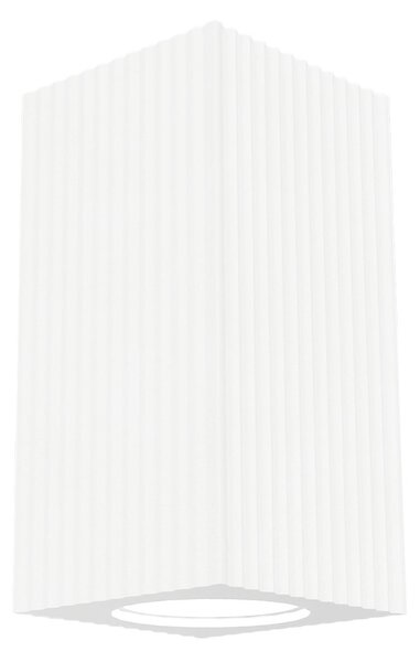 Plafoniera Quadrata 70x70mm h140mm GU10 in Gesso Rigato