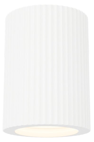 Plafoniera Cilindrica Ø70x90mm GU10 in Gesso Rigato Pitturabile