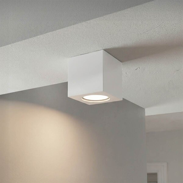 Plafoniera Quadrata 70x70mm h70mm GU10 in Gesso Pitturabile