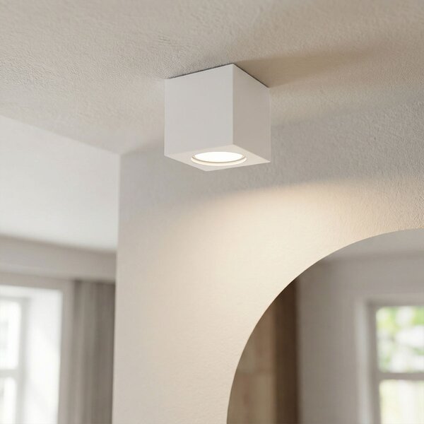 Plafoniera Quadrata 70x70mm h70mm GU10 in Gesso Pitturabile