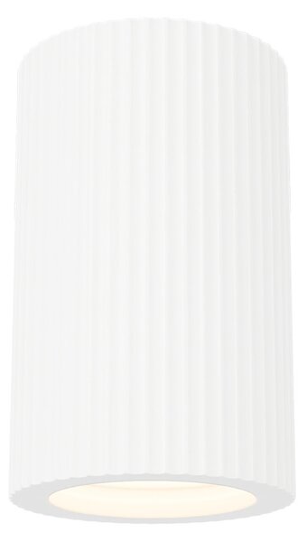 Plafoniera Cilindrica Ø70x110mm GU10 in Gesso Rigato Pitturabile