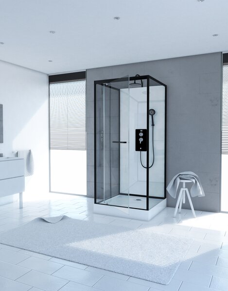 Doccia completa MARWELL cabina doccia prefabbricata City 90x90 x 230 cm - set completo incl. piatto doccia e rubinetto - doccia completa con ingresso anteriore