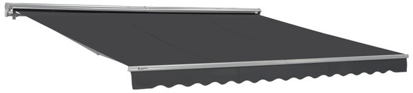 Tenda da sole grigia per terrazza 395 x 300 cm con cassetta Garden Point