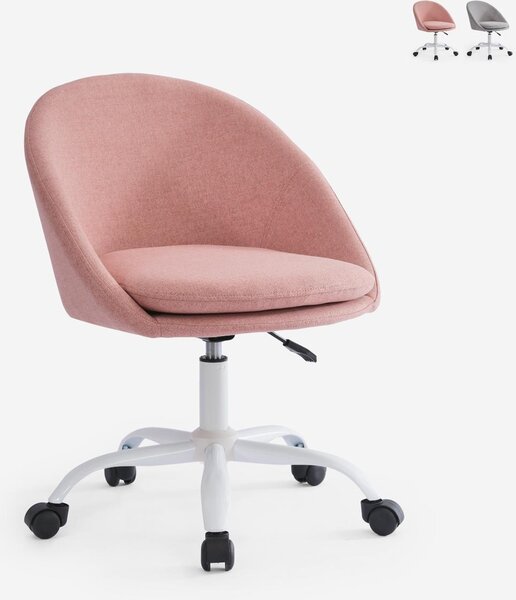 Sedia girevole da ufficio in tessuto, regolabile in altezza micro - Rosa