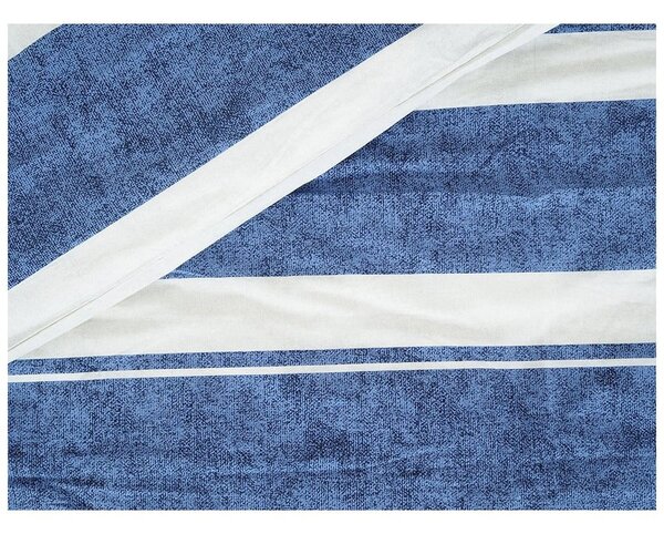 Set copripiumino e federa blu in crêpe per letto singolo 140x200 cm Blue Line – B.E.S