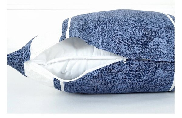 Set copripiumino e federa blu in crêpe per letto singolo 140x200 cm Blue Line – B.E.S