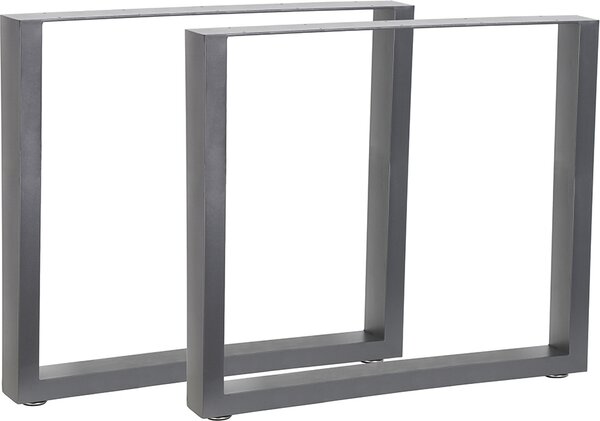 Melko Set di 2 gambe per tavolo in acciaio industriale - Grigio 80x72 cm