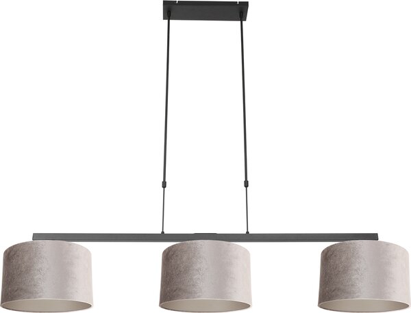 Steinhauer - lampada a sospensione - Stang - nero - metallo velluto - grande lampada da tavolo da pranzo - E27 - 3459ZW