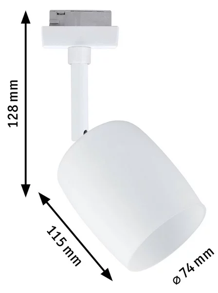 Paulmann URail Blossom faretto, bianco segnale, metallo, vetro, G9 Blossom, dimmerabile, Bianco / Opale, Soggiorno / Sala da pranzo, Vetro, Moderno