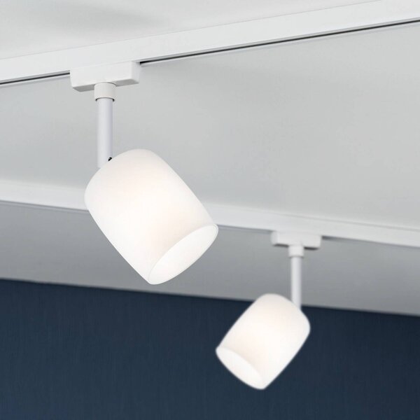 Paulmann URail Blossom faretto, bianco segnale, metallo, vetro, G9 Blossom, dimmerabile, Bianco / Opale, Soggiorno / Sala da pranzo, Vetro, Moderno