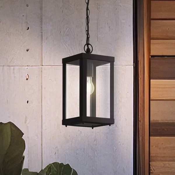 EGLO Lampada a sospensione da esterno Alamonte 1, nera, lunghezza 15 cm, metallo 1, Nero, Metallo