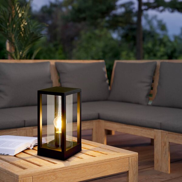 EGLO Lampione da giardino Cascinetta, Nero, Alluminio, Moderno, Lampada da esterni