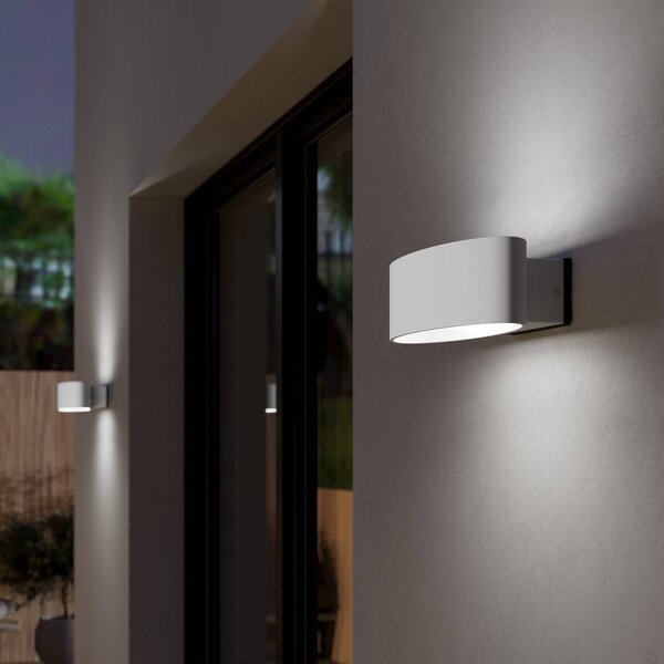 EGLO Applique da esterni Chinoa, Bianco / Opale, Alluminio, Moderno, Applique da esterni