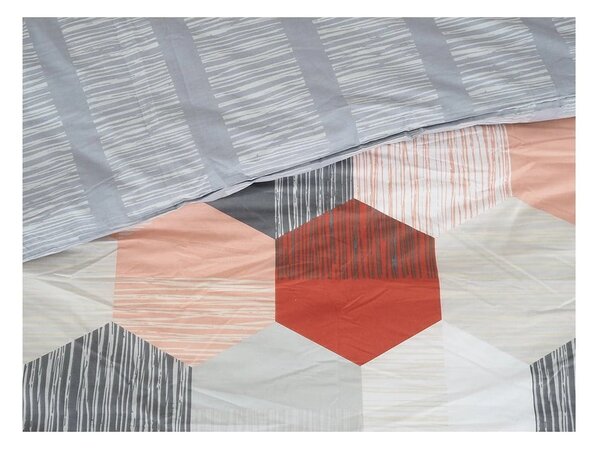 Set copripiumino e federa grigio in crêpe per letto singolo 140x200 cm Honey Comb – B.E.S