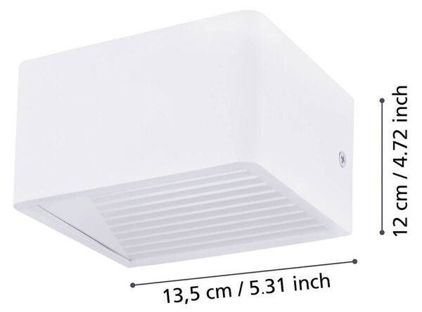 EGLO Applique da esterni Doninni 1, Bianco / Opale, Alluminio, Moderno, Applique da esterni
