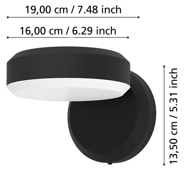 EGLO Applique da esterni Fornaci, Nero, Metallo, Moderno, Applique da esterni