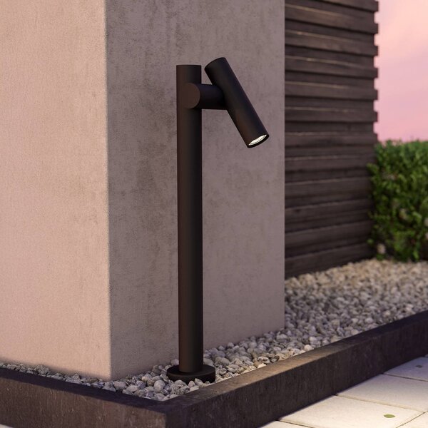 EGLO Lampione a LED Fossignano, altezza 70 cm, nero, in metallo, 2 luci Fossignano, Nero, Alluminio, Moderno