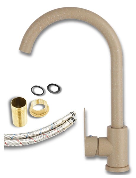 Granitan | PRESTIGE - Miscelatore da cucina - Orientabile a 360° - Beige - Carica in Vetroceramica