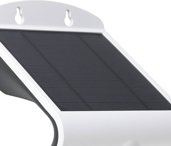 EGLO Applique a LED solare Lamozzo, bianca, altezza 21 cm, con sensore Lamozzo, Bianco / Opale, Plastica, Moderno, Applique da esterni