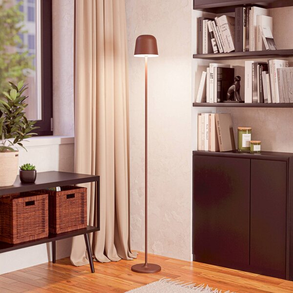 EGLO Lampada da terrazza a LED batteria Mannera-L, color ruggine, altezza 140 cm dimmerabile, Marrone / Ruggine, Alluminio, Moderno